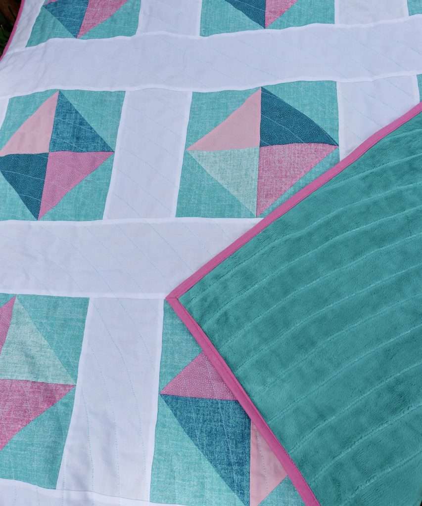 Baby Solitaire Quilt pink and green