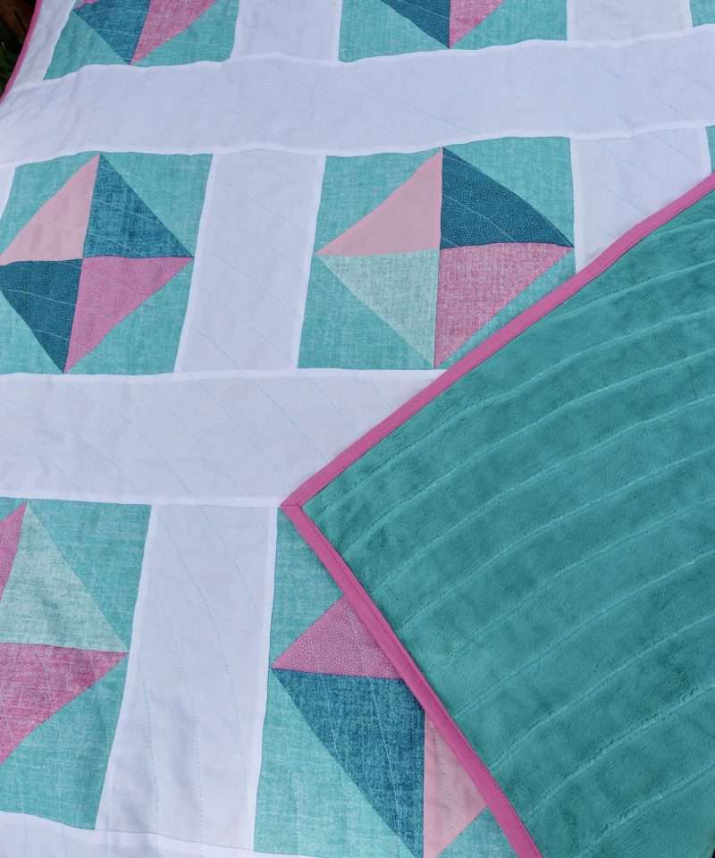 Baby Solitaire Quilt pink and green