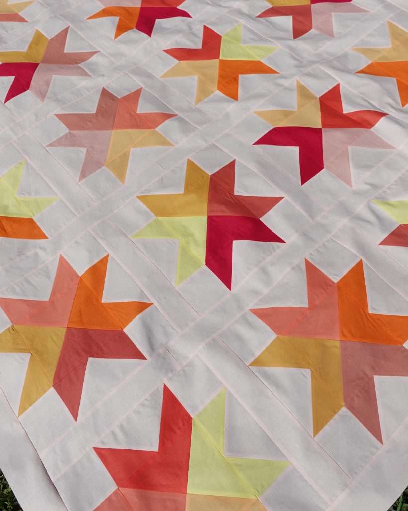 PBS Fabrics Painter's Palette solids in the Beaming Quilt by Homemade Emily Jane