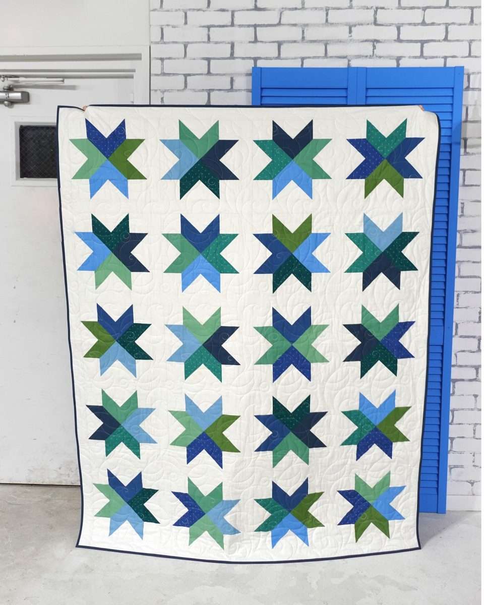 Green and Blue Beaming Quilt Kit