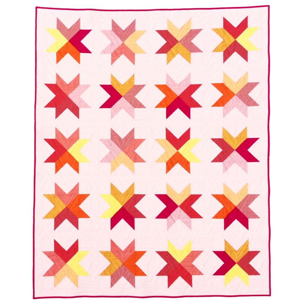 Beaming Quilt Pattern in vibrant solids from PBS Fabrics