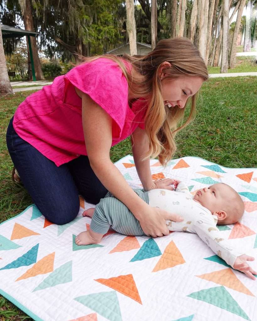 Baby boy quilt flying geese quilt blocks