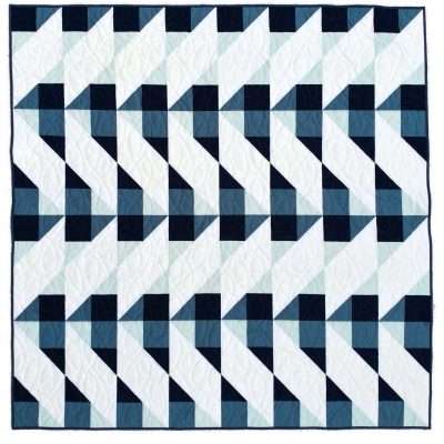 Cirrus quilt gingham throw size blue