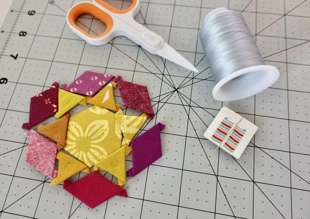 English Paper Piecing, quilting tutorial, hand sewing stitches, sewing tutorial, free