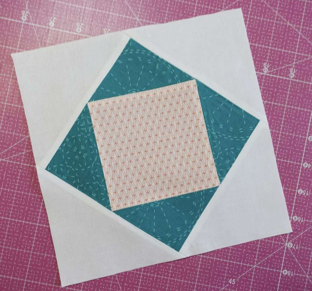 Economy Quilt Block tutorial for sewing square in a square quilt block and calculating different quilt block sizes