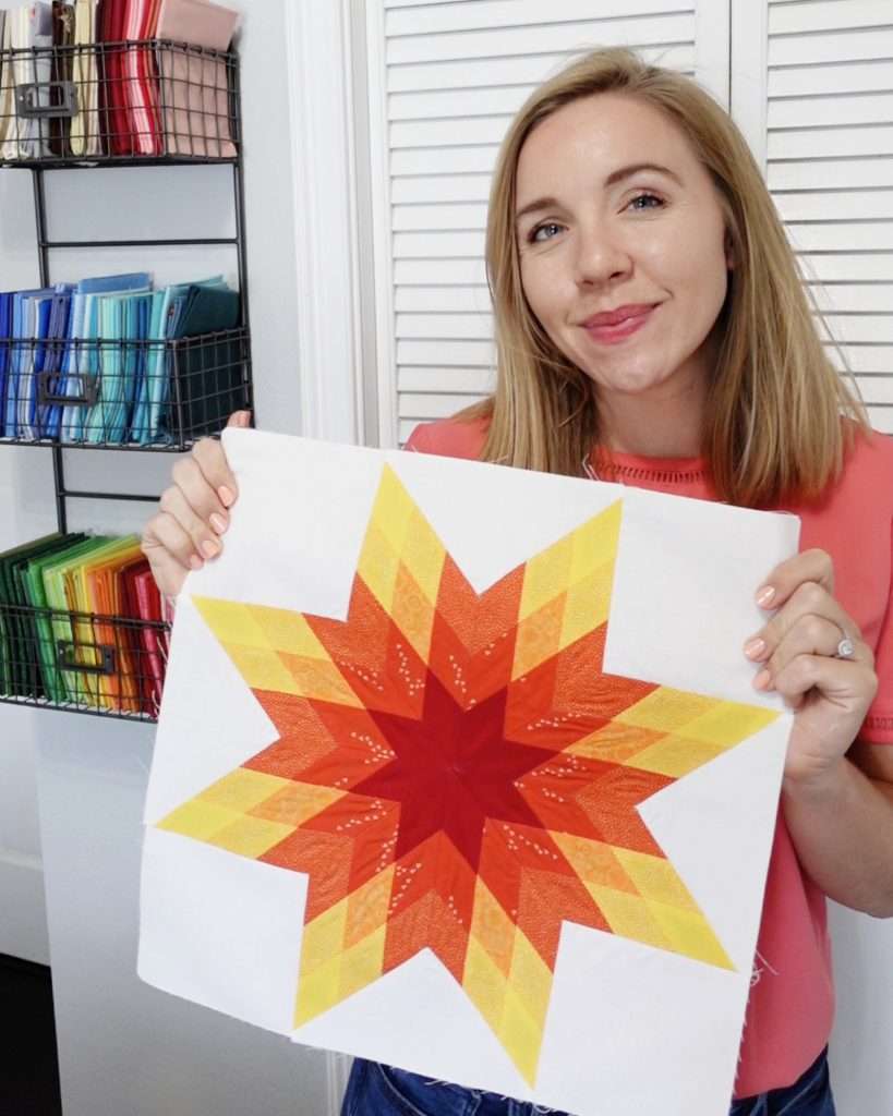 Homemade Emily Jane 6 color prairie star block tutorial and free pattern