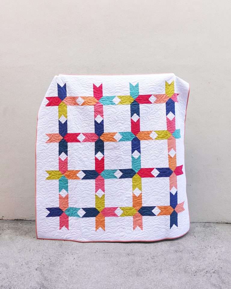 Throw Size Bright and Modern Limelight Quilt