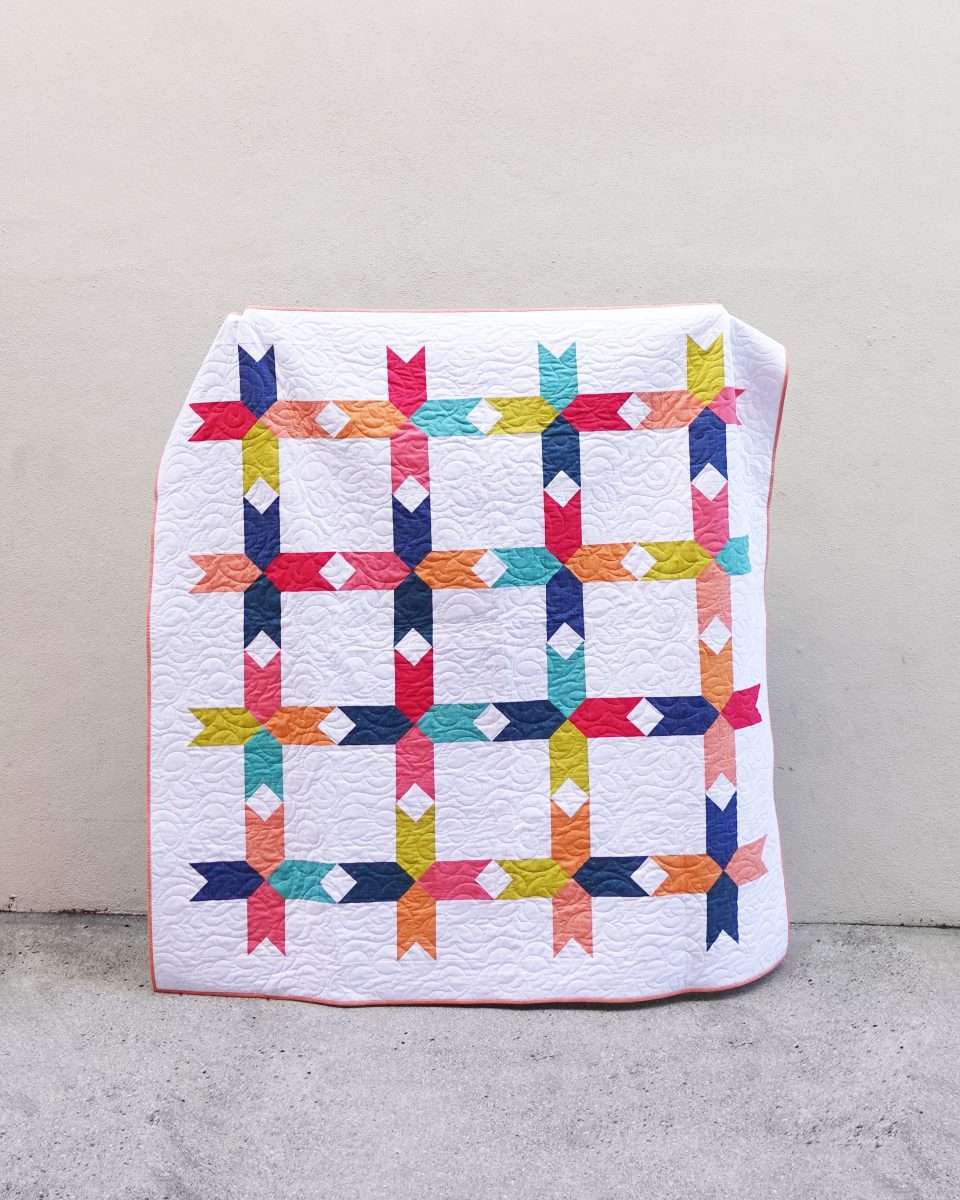 Throw Size Bright and Modern Limelight Quilt