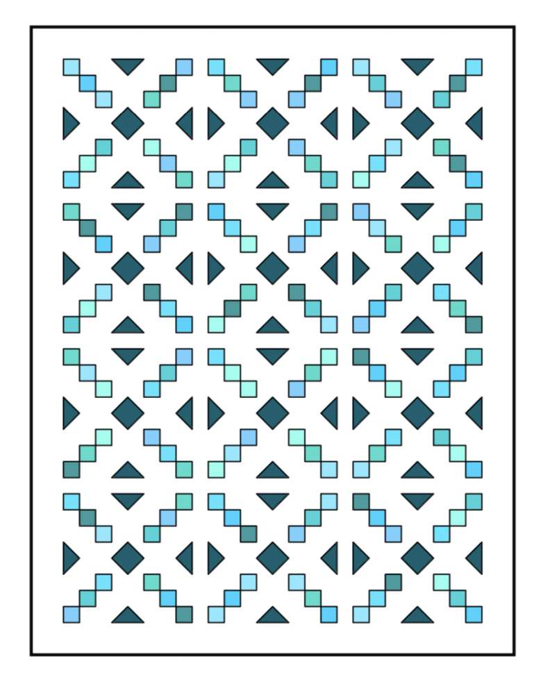bright blue and white digital quilt design