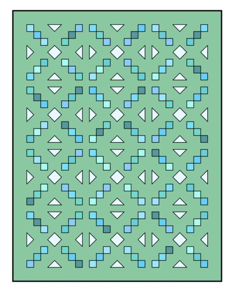 mockup for Keystone Quilt green background