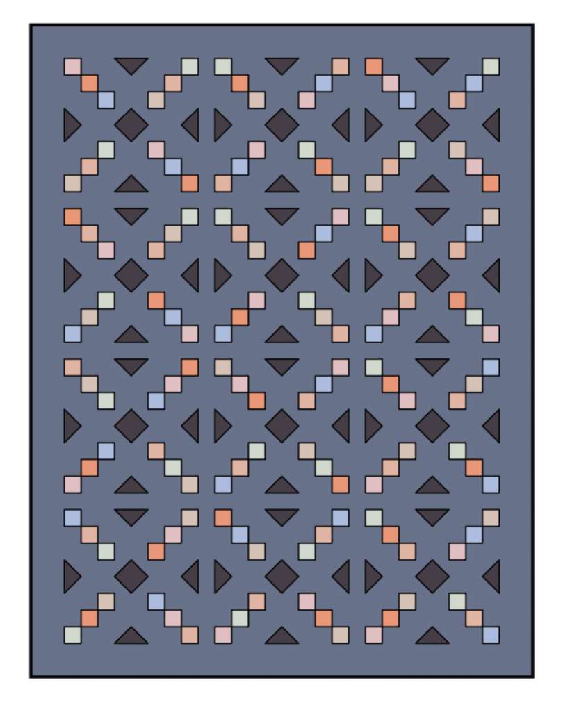 digital quilt design gray and pastel quilt