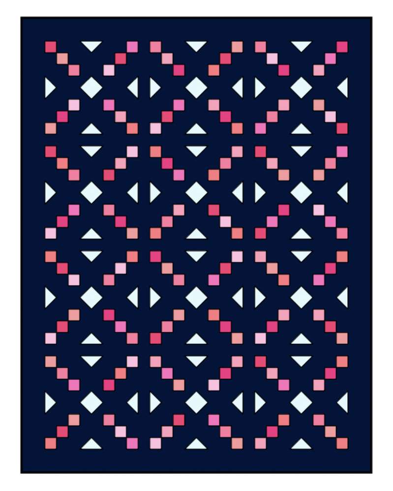 quilt mockup with navy background