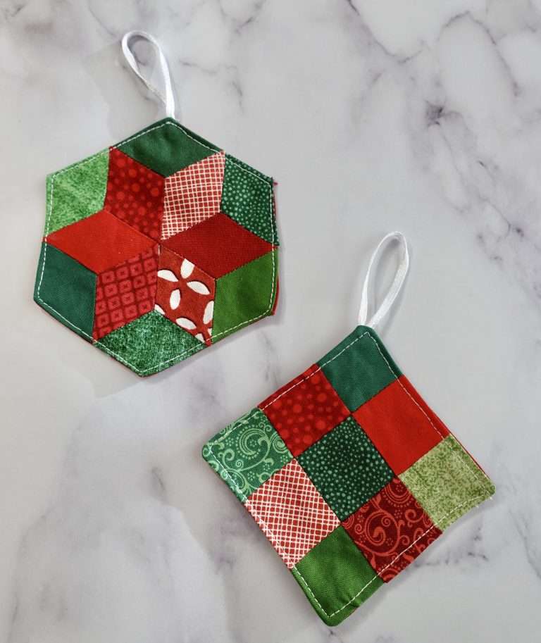 How to Make a Patchwork Christmas tree Ornament