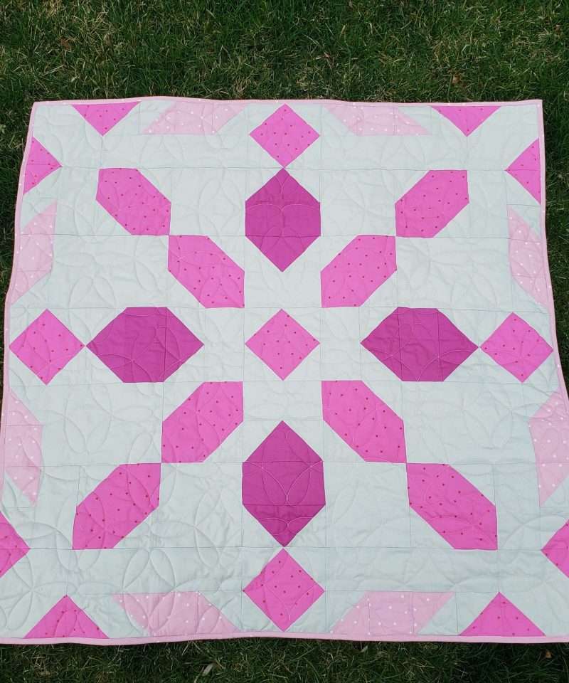 Pink and Grey Baby Size Connector Quilt