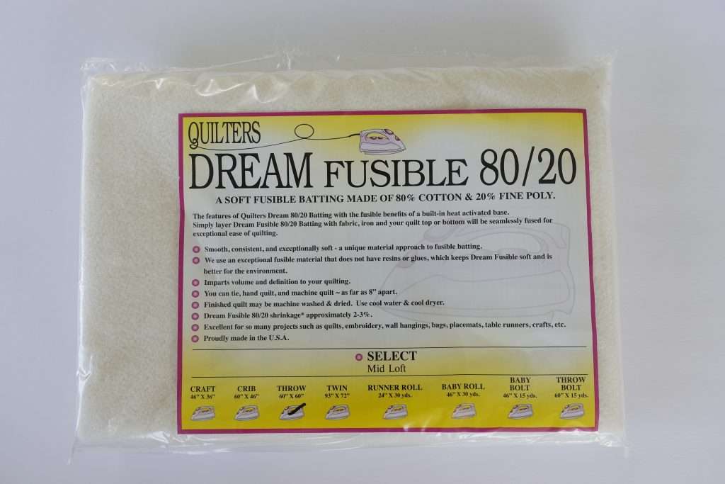 fusible quilt batting, quilters dream batting, 80/20 blend quilt batting