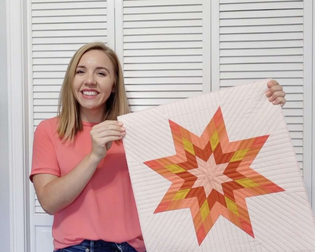 free quilt block pattern to make a prairie star quilt block using AccuQuilt fabric cutting machine