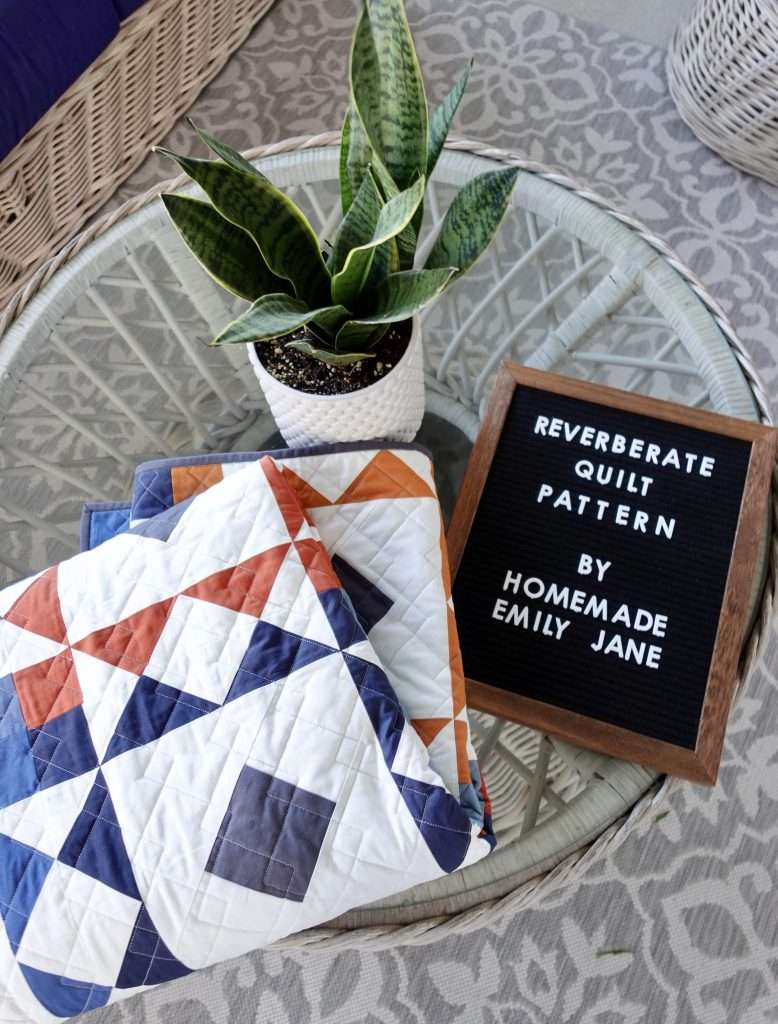 Reverberate quilt pattern by Homemade Emily Jane. Includes 6 quilt size options, is perfect for fat quarter precut fabrics, and even includes AccuQuilt quilting instructions.