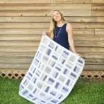 scrappy scattered improv baby quilt - modern neutral Stratus Quilt