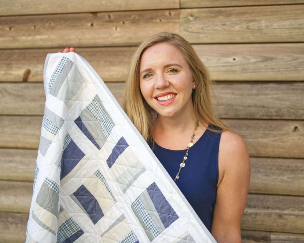 scrappy scattered improv baby quilt - modern neutral Stratus Quilt