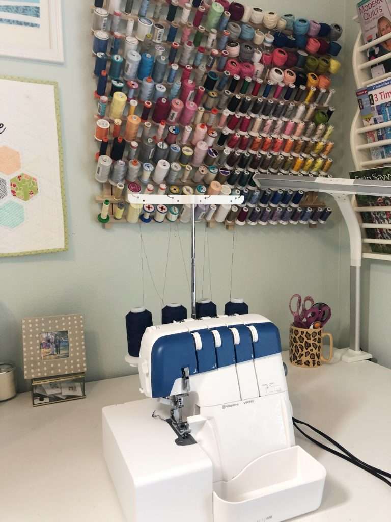 Getting started with a serger, how to use a serger, get started serging, how to use an overlock machine, how to create a finished edge while sewing, sewing tips and tricks, sewing machines, husqvarna viking, amber air threaded sewing machine, air threaded serger