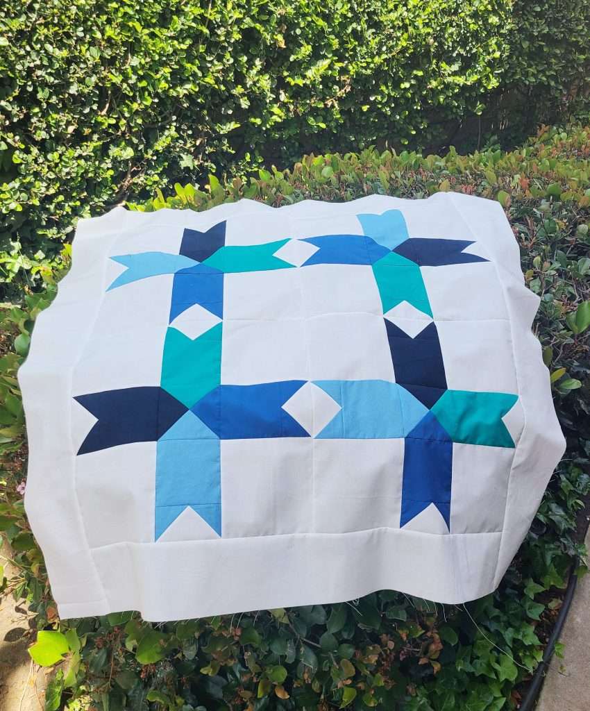 modern bold blue baby quilt