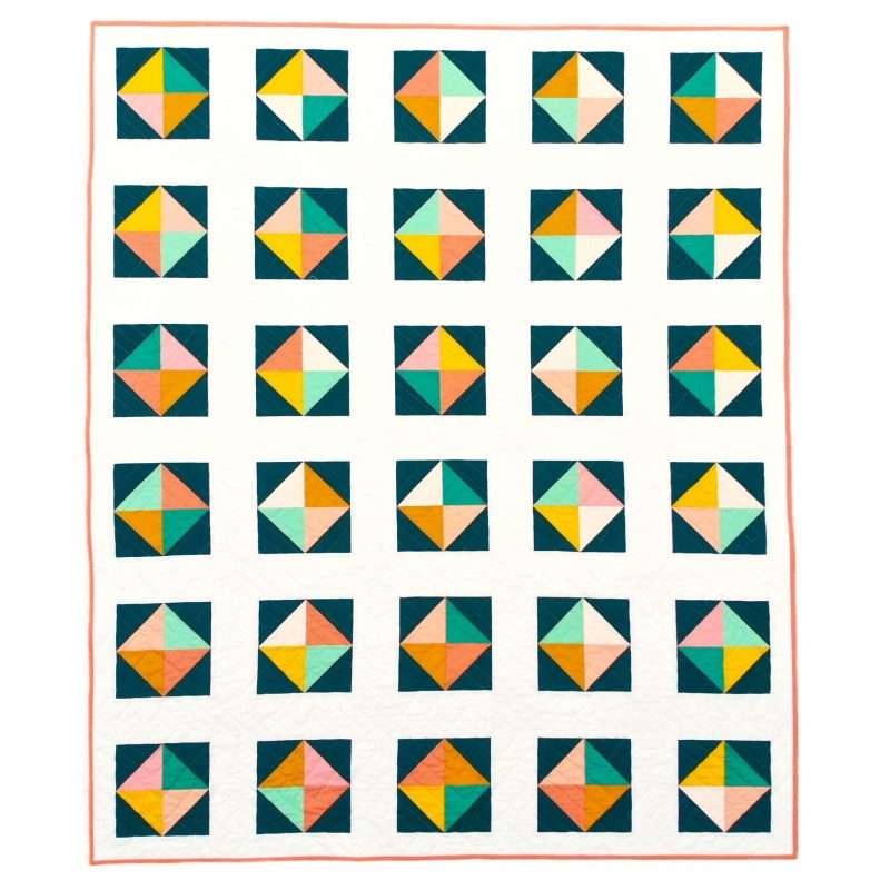 Solitaire Quilt Pattern easy beginner half square triangles