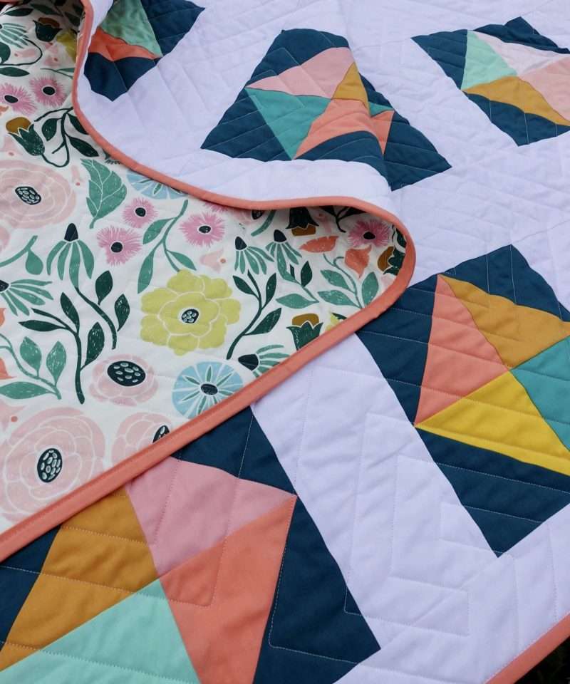 Throw size floral summer quilt easy