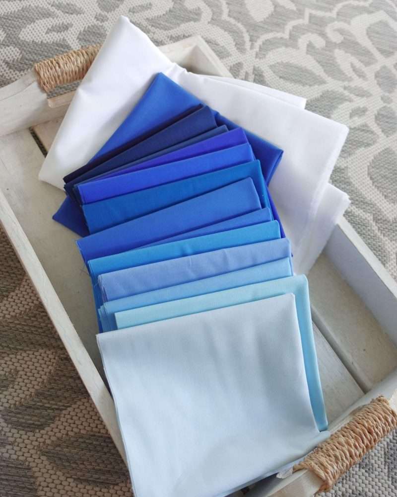 Stratus quilt kit fabric bundle ombre blue