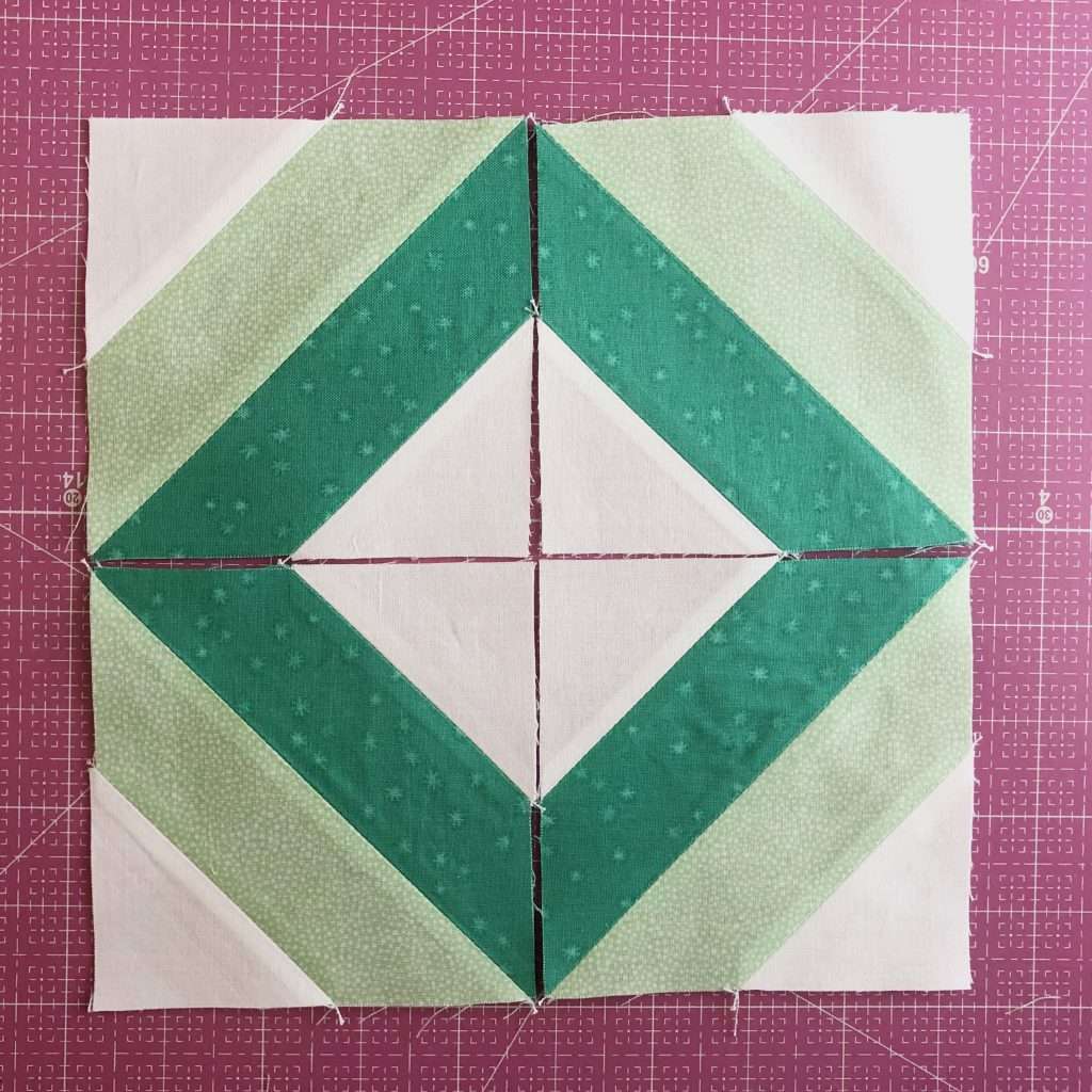 modern quilt block, modern string quilt block, learn to quilt, how to use accuquilt, angles companion set, Cube companion, quilt block with angles, quilt piecing tips, 4-patch quilt block