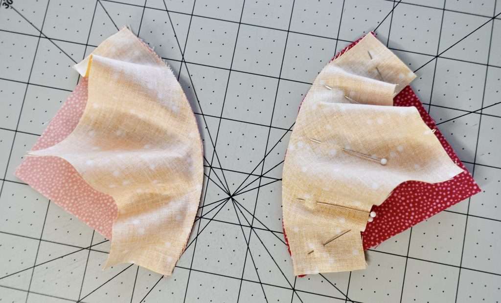 glue basting compared to pins when sewing curved fabric seams