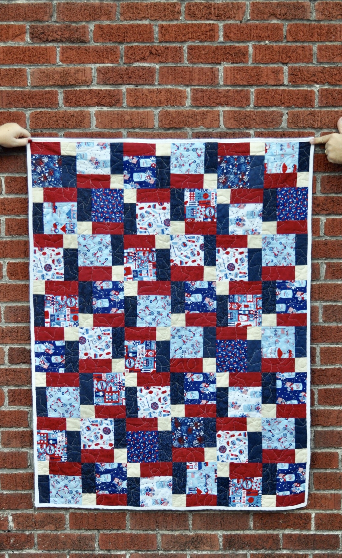 Patriotic quilts disappearing 9 patch