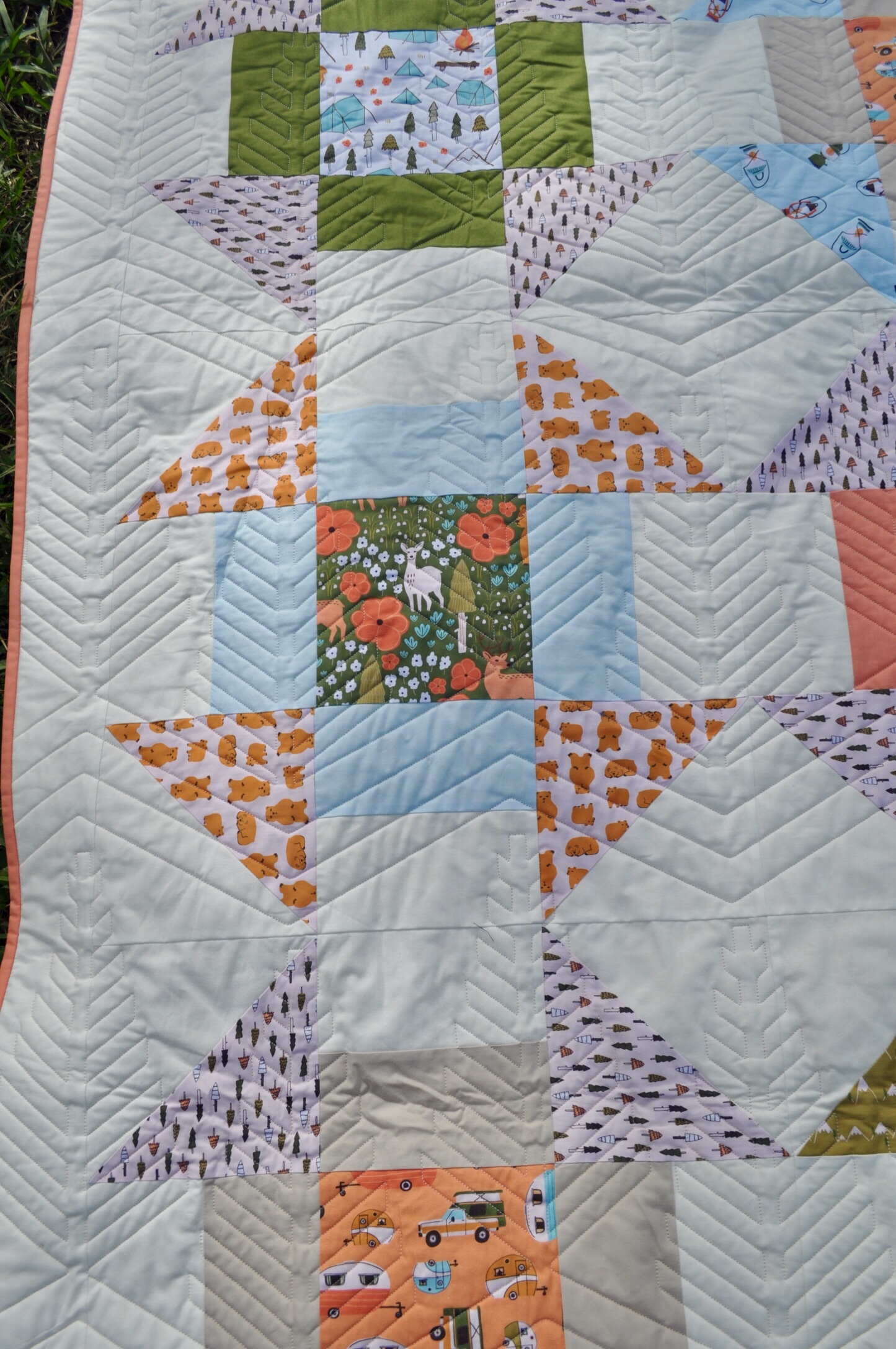 Free Quilt Pattern Vintage Camping Churn Dash