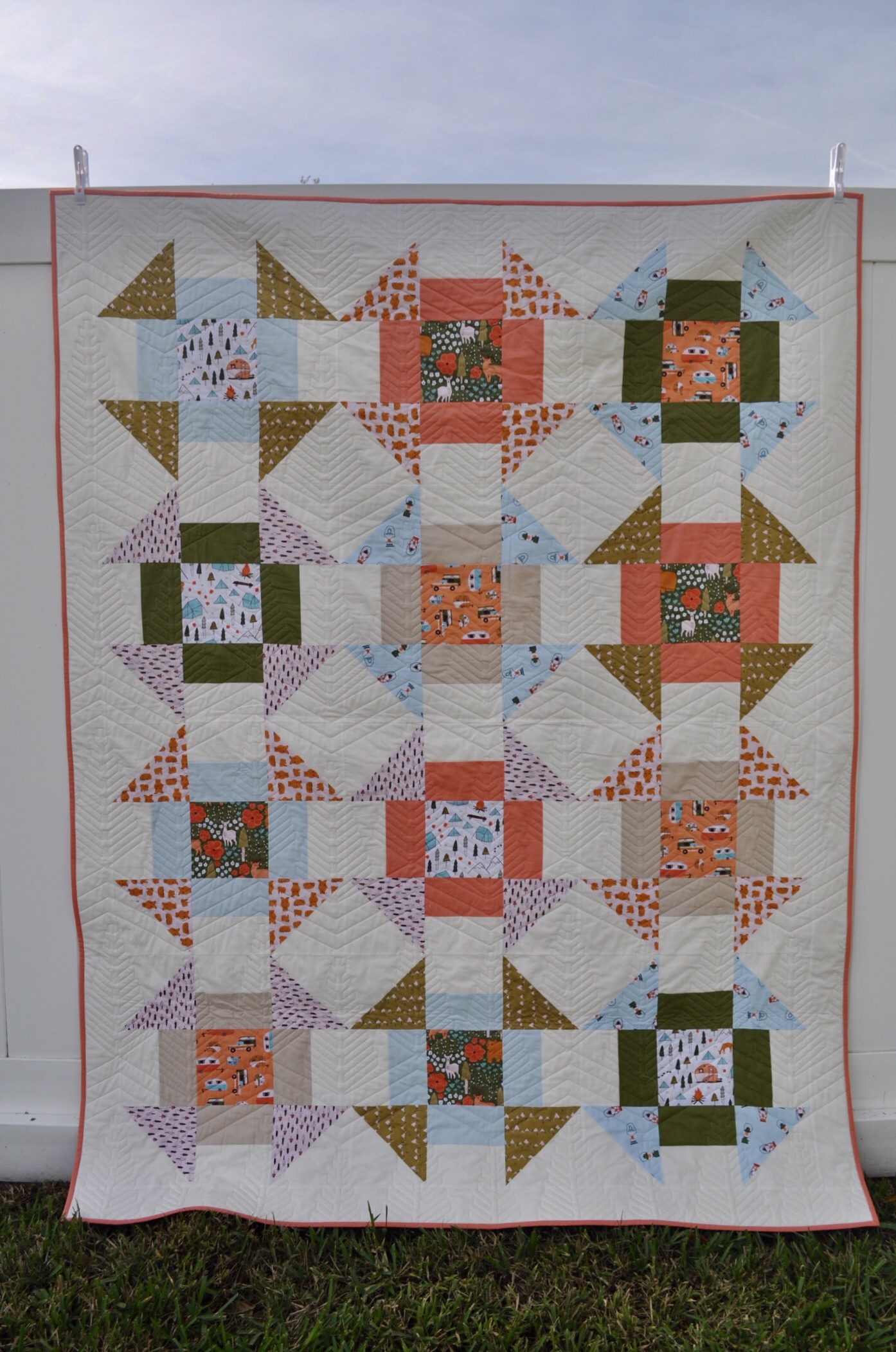 Free Quilt Pattern Vintage Camping Churn Dash