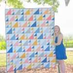 Throw size Sail Quilt Pattern made with solids from PBS Fabrics