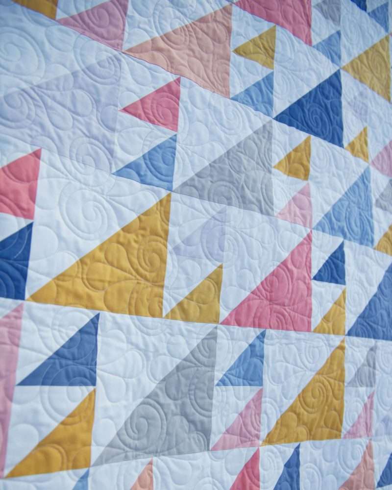 Throw size Sail Quilt Pattern made with solids from PBS Fabrics