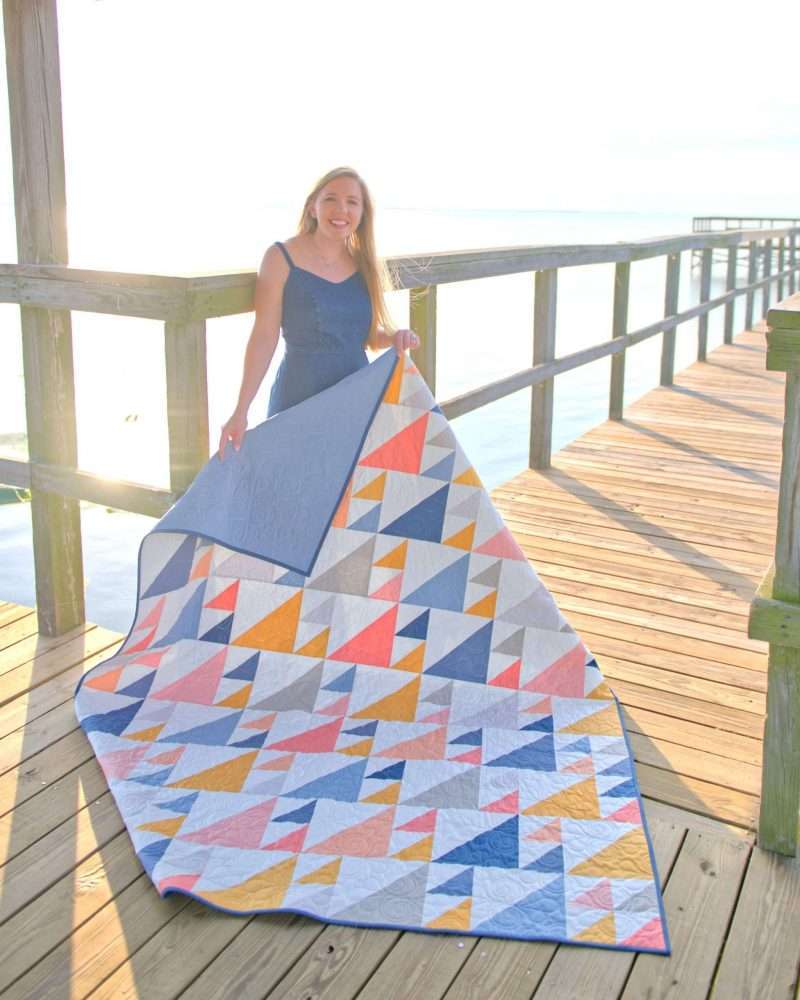 modern throw size sail quilt