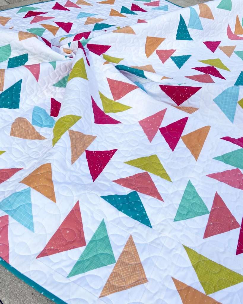 modern Flying Geese quilt
